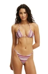 Cotton On Body Micro String Triangle Bikini Top In Purple