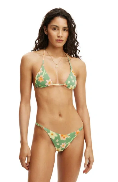 Cotton On Body Micro String Triangle Bikini Top In Green