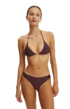 Cotton On Body Micro String Triangle Bikini Top In Burgundy