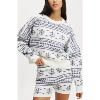 Cotton On Body Novelty Knitted Jumper In Coconut Milk Snow Flakes