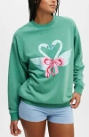 Cotton On Body Novelty Sleep Fleece In Bottle Green Swans
