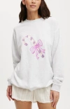 Cotton On Body Novelty Sleep Fleece In Grey Marle Candy Cane Bow