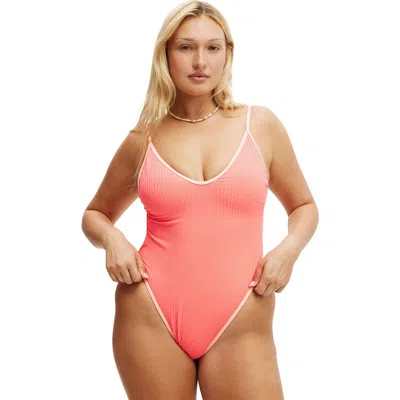 Cotton On Body Open Back Strapy One Piece Brazilian