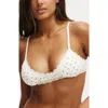 Cotton On Body Organic Cotton Lace Triangle Padded Bralette In Cherry Red Pointelle