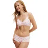 Cotton On Body Organic Cotton Lace Triangle Padded Bralette In Pink