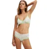 Cotton On Body Organic Cotton Lace Triangle Padded Bralette In Sally Check Ditsy Lilac