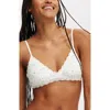 Cotton On Body Organic Cotton Lace Triangle Padded Bralette In Sanni Ditsy Multicream