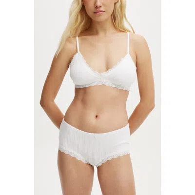 Cotton On Body Organic Cotton Lace Triangle Padded Bralette In White