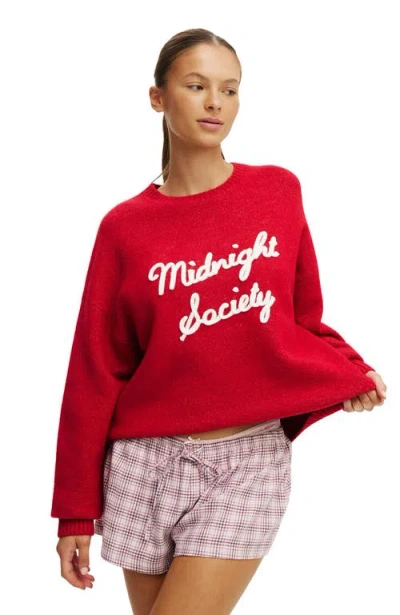 Cotton On Body Oversized Knit Sweater In Red