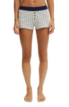 Cotton On Body Peached Jersey Boyshort In Grey Marle Navy Spot