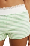 Cotton On Body Peached Jersey Boyshort In Spring Green Charlie Stripe
