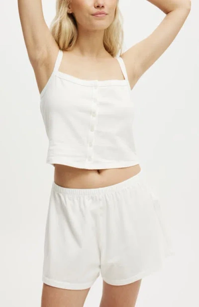 Cotton On Body Peached Jersey Button Up Cami In Coconut Milk