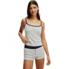 Cotton On Body Peached Jersey Longline Cami In Grey Marle Navy Spot