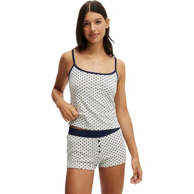 Cotton On Body Peached Jersey Longline Cami In Grey Marle Navy Spot