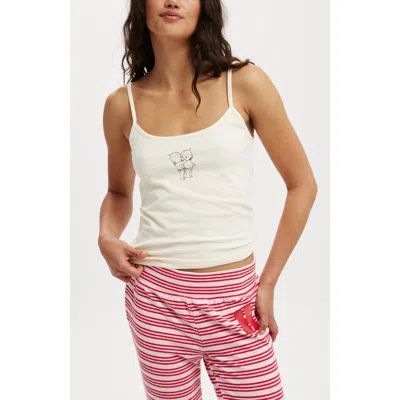 Cotton On Body Peached Jersey Longline Cami In Lcn Kew Kewpie Antique White