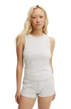 Cotton On Body Peached Jersey Ruched Tank In Light Grey Marle