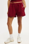 Cotton On Body Plush Essential Gym Short In Deep Red