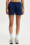 Cotton On Body Plush Essential Gym Short In Heritage Blue White