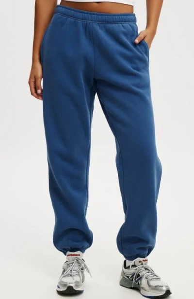 Cotton On Body Plush Essential Gym Sweatpant In Deep Blue