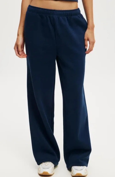 Cotton On Body Plush Essential Straight Leg Sweatpant In Dark Water