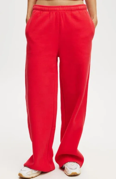 Cotton On Body Plush Essential Straight Leg Sweatpant In Raspberrylight Raspberry