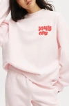 Cotton On Body Plush Graphic Crew Sweatshirt In Cherry Dreamraspberry