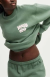 Cotton On Body Plush Graphic Crew Sweatshirt In Emerald Forest Cherry Dream