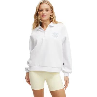 Cotton On Body Plush Graphic Polo In White Resort Club