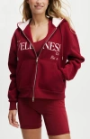 Cotton On Body Plush Graphic Zip Through In Deep Red Cherry Dream