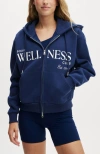 Cotton On Body Plush Graphic Zip Through In Heritage Blue