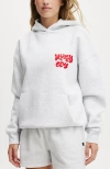 Cotton On Body Plush Premium Graphic Hoodie In Cloudy Grey Marle Wellness
