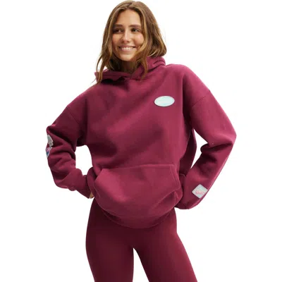 Cotton On Body Plush Premium Graphic Hoodie In Red