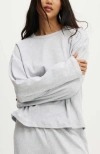 Cotton On Body Pointelle Long Sleeve Top In Light Grey Marle