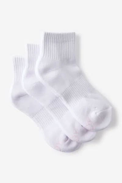 Cotton On Body Qtr Crew Sock 3pk In White Solid