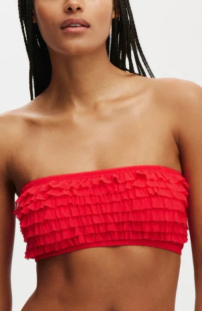 Cotton On Body Rara Ruffle Bandeau In Raspberry