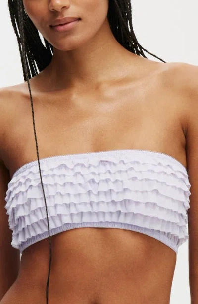 Cotton On Body Rara Ruffle Bandeau In Washed Thistle