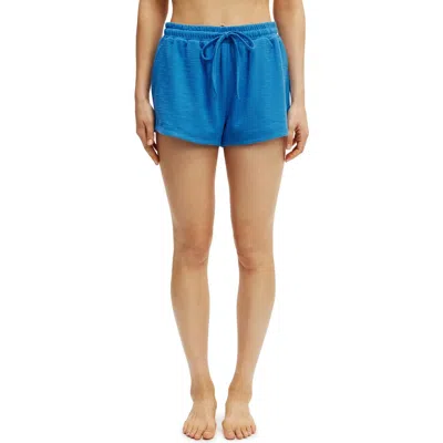 Cotton On Body Rib Beach Short In Tranquil Blue