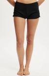 Cotton On Body Rib Lace Ruched Boyshort In Black