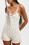 Cotton On Body Rib Ruffle Boyleg Romper In Gingerbreadbows
