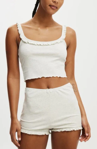 Cotton On Body Rib Ruffle Cami In Light Grey Marle