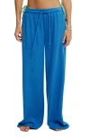Cotton On Body Rib Wide Leg Beach Pant In Tranquil Blue