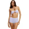Cotton On Body Ring Front Bandeau Bikini Top In Blue Sky Gingham Rings