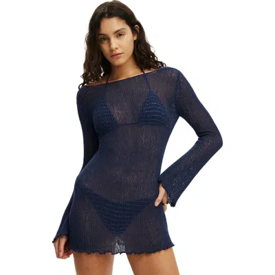 Cotton On Body Rumi Open Knit Mini Dress In Black