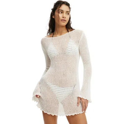 Cotton On Body Rumi Open Knit Mini Dress In White