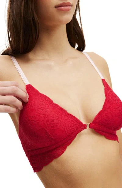Cotton On Body Sabrina Lace Bralette In Pink