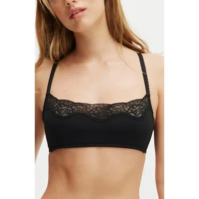 Cotton On Body Sabrina Lace Scoop Bralette In Black