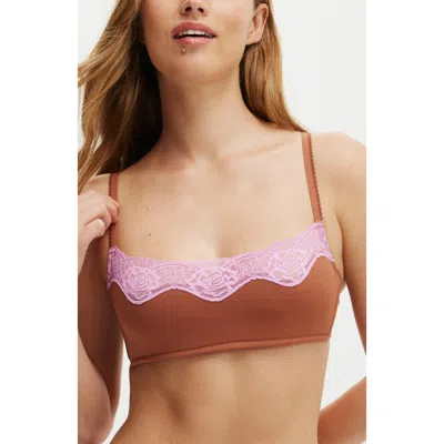 Cotton On Body Sabrina Lace Scoop Bralette In Purple