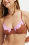 Cotton On Body Sabrina Lace Underwire Bra In Purple