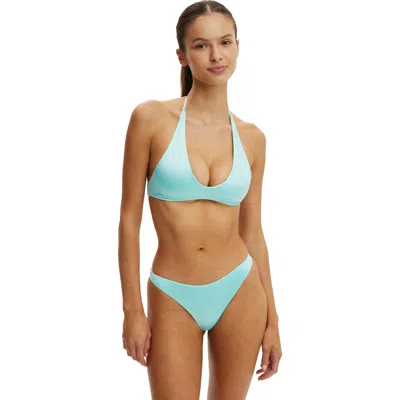 Cotton On Body Scoop Neck Halter Bikini Top In Blue