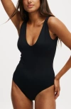 Cotton On Body Seamless Plunge Bodysuit In Black